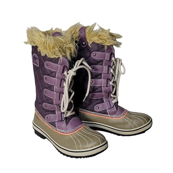 Sorel Tofino Waterproof Faux Fur Leather Winter Snow Boots Womens Size 6 - Picture 1 of 13